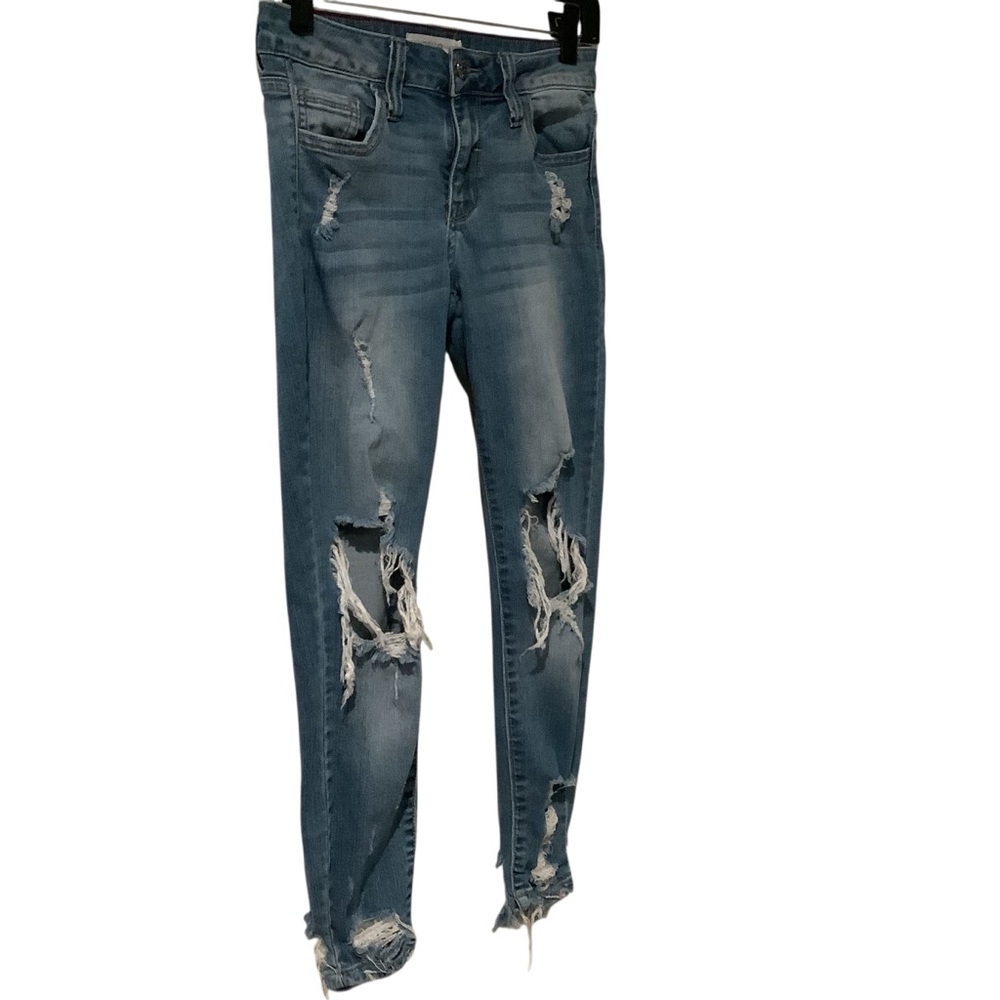 Cello Dark Blue Ripped Distressed Skinny Jeans 2 of 2 Available